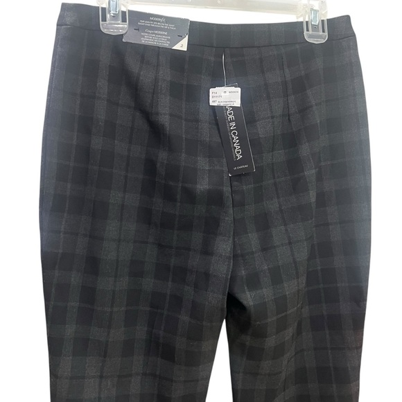 LE CHATEAU Black Plaid Pants Formal Pants Size US 2 High Waist Business Casual - Picture 4 of 8